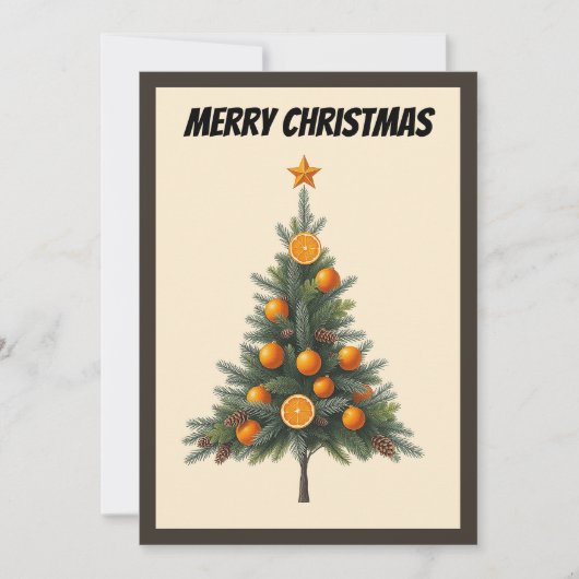 Elegante moderne eenvoudige minimalistische kerstb feestdagenkaart (Voorkant)