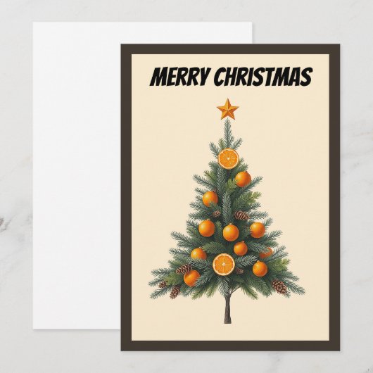 Elegante moderne eenvoudige minimalistische kerstb feestdagenkaart (Voorkant / Achterkant)