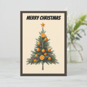 Elegante moderne eenvoudige minimalistische kerstb feestdagenkaart (Staand voorkant)