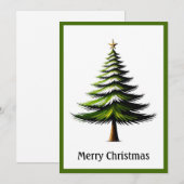 Elegante moderne eenvoudige minimalistische kerstb feestdagenkaart (Voorkant / Achterkant)