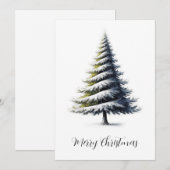 Elegante moderne eenvoudige minimalistische kerstb feestdagenkaart (Voorkant / Achterkant)