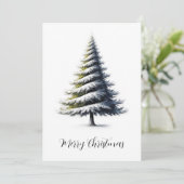 Elegante moderne eenvoudige minimalistische kerstb feestdagenkaart (Staand voorkant)