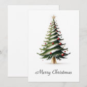 Elegante moderne eenvoudige minimalistische kerstb feestdagenkaart (Voorkant / Achterkant)