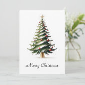 Elegante moderne eenvoudige minimalistische kerstb feestdagenkaart (Staand voorkant)