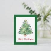 Elegante moderne eenvoudige minimalistische kerstb feestdagenkaart (Staand voorkant)