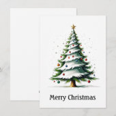 Elegante moderne eenvoudige minimalistische kerstb feestdagenkaart (Voorkant / Achterkant)