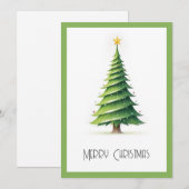 Elegante moderne eenvoudige minimalistische kerstb feestdagenkaart (Voorkant / Achterkant)