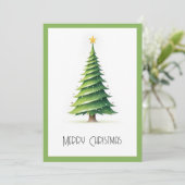 Elegante moderne eenvoudige minimalistische kerstb feestdagenkaart (Staand voorkant)