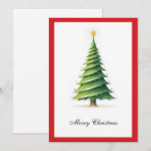 Elegante moderne eenvoudige minimalistische kerstb feestdagenkaart (Voorkant / Achterkant)