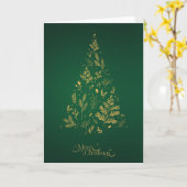 Elegante moderne eenvoudige minimalistische kerstb kaart (Gele Bloem)