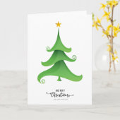 Elegante moderne eenvoudige minimalistische kerstb kaart (Gele Bloem)