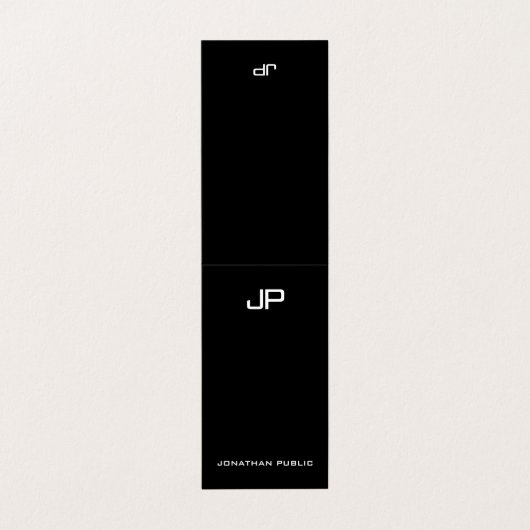 Elegante Moderne Eenvoudige Monogram Tent Vouw Gev Visitekaartje (Buitenkant ongevouwen)