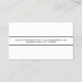 Elegante moderne eenvoudige schoon zwart/wit visitekaartje (Achterkant)