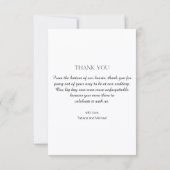 Elegante moderne eenvoudige script bruiloft foto bedankkaart (Achterkant)