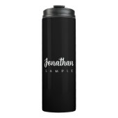 Elegante Moderne Eenvoudige Sjabloon Kalligrafie N Thermosbeker (Voorkant)