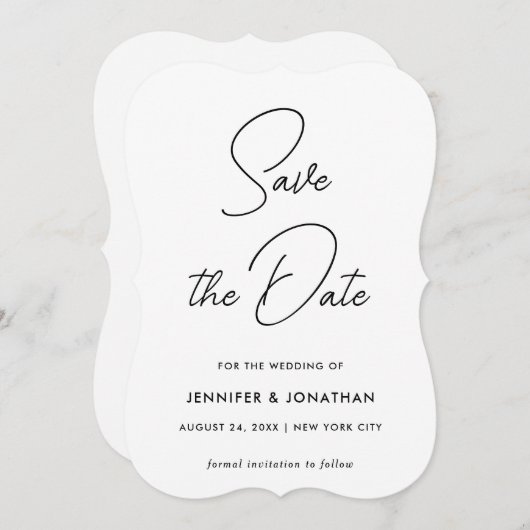 Elegante Moderne Eenvoudige Sjabloon Zwart En Wit (Voorkant / Achterkant)