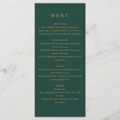 Elegante moderne eenvoudige smaragdgroene en goude menu (Voorkant)