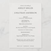 Elegante Moderne Eenvoudige Trouwdag Elementen Programmakaart (Voorkant)