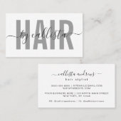 Elegante Moderne Eenvoudige Typografie Haarstylist Visitekaartje (Voorkant / Achterkant)