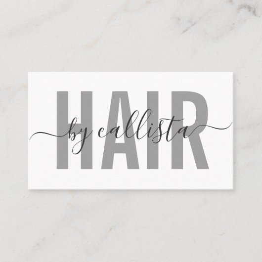 Elegante Moderne Eenvoudige Typografie Haarstylist Visitekaartje (Voorkant)