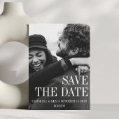 Elegante moderne eenvoudige verticale foto bruilof save the date