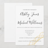 Elegante moderne eenvoudige witte gouden hartelijk kaart (Voorkant / Achterkant)