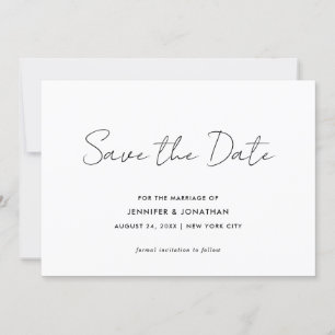 Elegante moderne eenvoudige zwart-wit typografie save the date