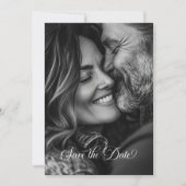 Elegante Moderne Eenvoudige Zwarte en Witte Foto Save The Date (Voorkant)