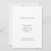 Elegante Moderne Eenvoudige Zwarte en Witte Foto Save The Date (Achterkant)