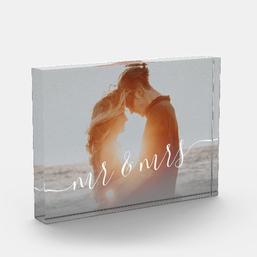 Elegante moderne eerste kerst als meneer & mevrouw fotoblokken (Links)