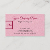 Elegante moderne effen roze glitter en rood visitekaartje (Achterkant)