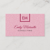 Elegante moderne effen roze glitter en rood visitekaartje (Voorkant)