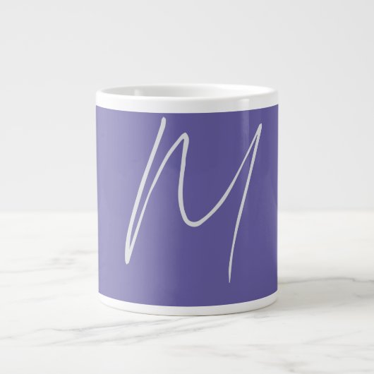 Elegante Moderne Eigen Naam Monogram Grote Koffiekop (Voorkant)