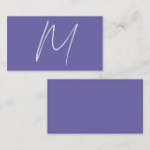 Elegante Moderne Eigen Naam Monogram Informatiekaartje (Voorkant / Achterkant)