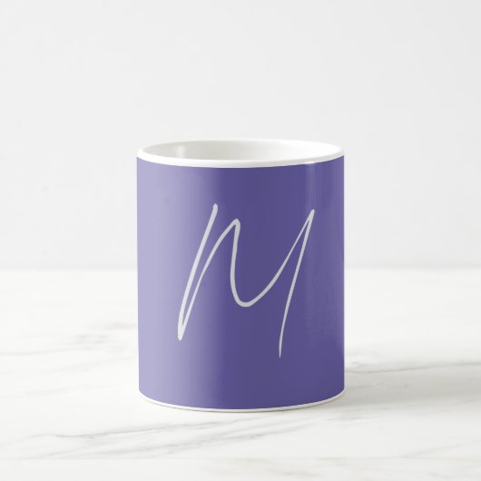 Elegante Moderne Eigen Naam Monogram Koffiemok (Center)