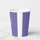 Elegante Moderne Eigen Naam Monogram Papieren Bekers (Links)