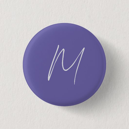 Elegante Moderne Eigen Naam Monogram Ronde Button 3,2 Cm (Voorkant)