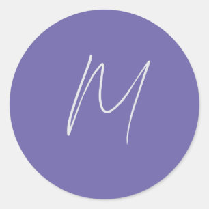 Elegante Moderne Eigen Naam Monogram Ronde Sticker