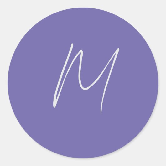 Elegante Moderne Eigen Naam Monogram Ronde Sticker (Voorkant)
