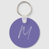 Elegante Moderne Eigen Naam Monogram Sleutelhanger (Voorkant)