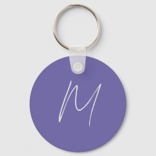 Elegante Moderne Eigen Naam Monogram Sleutelhanger