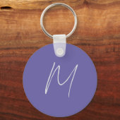 Elegante Moderne Eigen Naam Monogram Sleutelhanger (Voorkant)