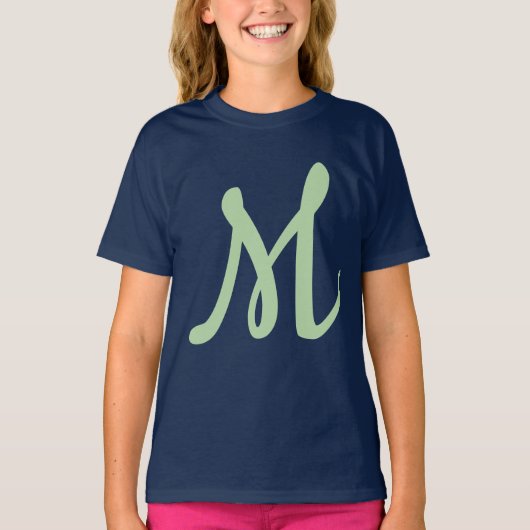 Elegante Moderne Eigen Naam Monogram T-shirt (Voorkant)