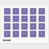 Elegante Moderne Eigen Naam Monogram Vierkante Sticker (Vel)