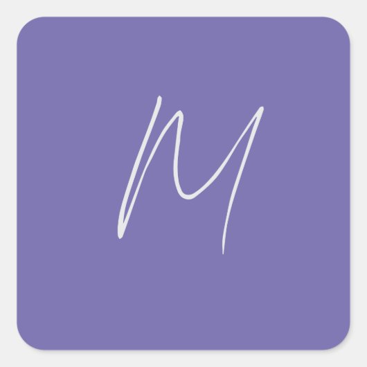 Elegante Moderne Eigen Naam Monogram Vierkante Sticker (Voorkant)