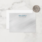 Elegante moderne eigentijdse stijl grijze achtergr notitiekaartje (Voorkant / Achterkant in situ)