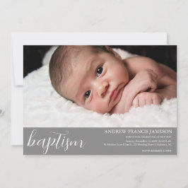 Elegante moderne elegante Christelijke foto | Doop Kaart