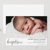 Elegante moderne elegante Christelijke foto | Doop Kaart (Voorkant / Achterkant)
