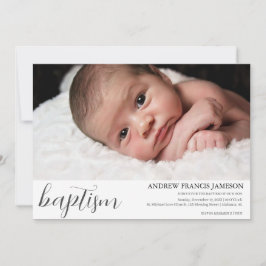 Elegante moderne elegante Christelijke foto | Doop Kaart