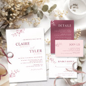 Elegante moderne en minimale Bourgondische, roze b Kaart